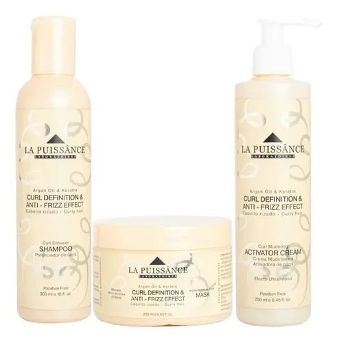 Kit Linea Rulos Shampoo+ Mascara+ Crema Peinar La Puissance
