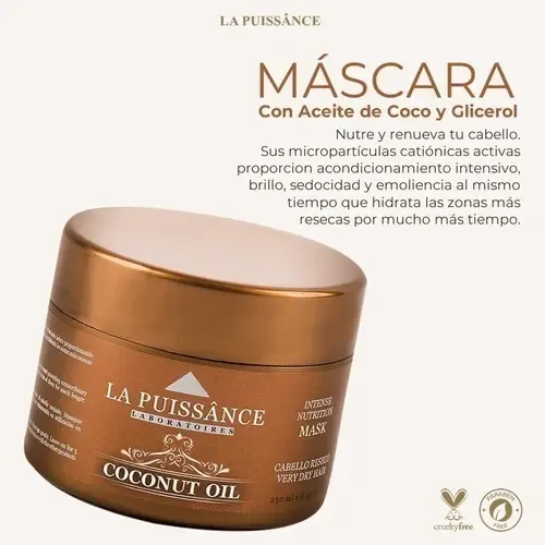 Kit Shampoo + Mascara Cabello Seco La Puissance Coconut Oil