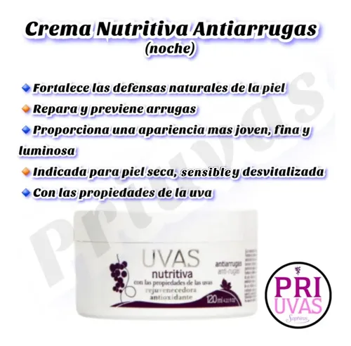 Crema Nutritiva Antiarrugas 120ml Uvas