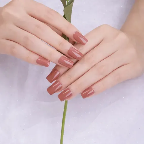 Tiras De Uñas de Gel Premium 22u Autoadhesivas – No Necesitan Lámpara Uv – Rosa Terracota