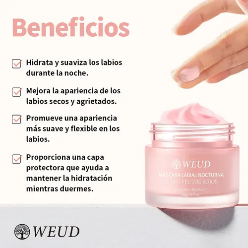 Weud Mascarilla Labial Frutos Rojos Hidratante 20g