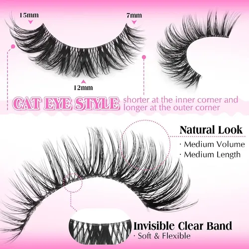 Pestañas Postizas Wispy Cat Eye 7 Pares Pvdkiw