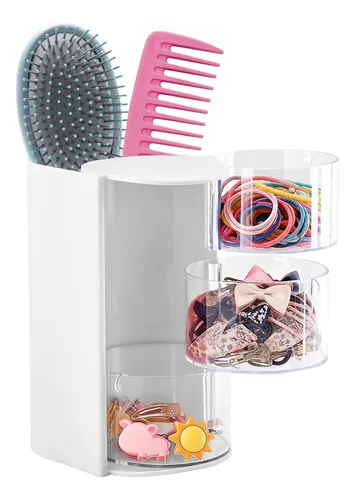 Organizador De Pelo Novabrand Porta Cepillos Giratorio 3n Blanco