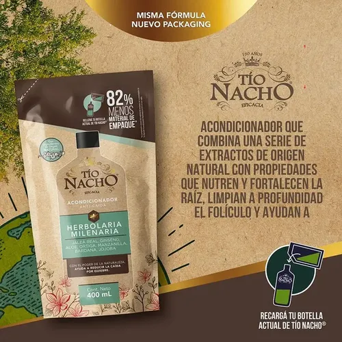 Acondicionador Tio Nacho Doypack Herbolaria Milenaria 400ml
