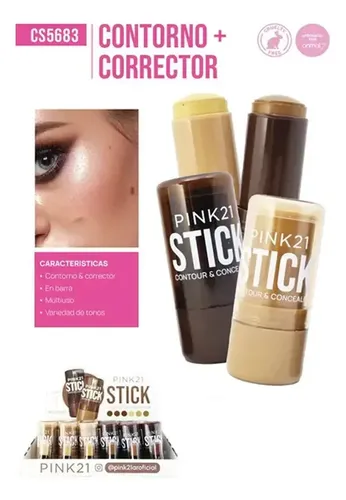 Corrector Pink 21 Stick Contour & Concealer Tono 03 de Larga Duración