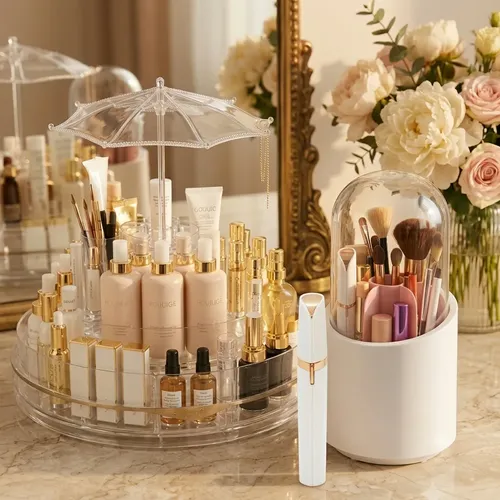 Organizador De Maquillaje Giratorio Set Premium 3 En 1 Warp