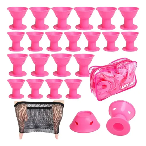 Rulos Para El Cabello Janyun Set De 40 Piezas En Silicona Ro
