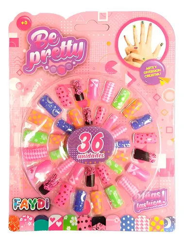 Set De Uñas Divertidas Colores Y Diseños Surtidos 36 Piezas