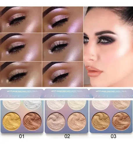 Iluminador Facial En Polvo Brillante Paleta De Maquiagem