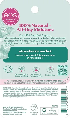 Eos Lip Balm Protector Labial Original Strawberry Sorbet