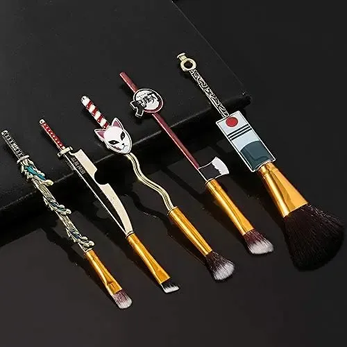 Demon Anime Juego De Brochas De Maquillaje – 5 Brochas De Ma Oro.