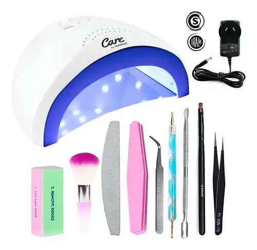 Kit Cabina 48 Led Torno Fresas Esmaltes Semipermanentes Gel