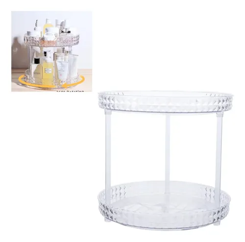 Organizador Giratorio Acrilico Division Maquillaje 360 Crema