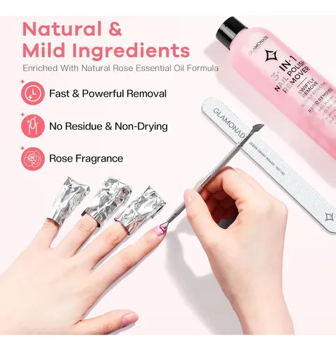 Remover Gel Y Acrílicos Glamona 8 Oz Rosa