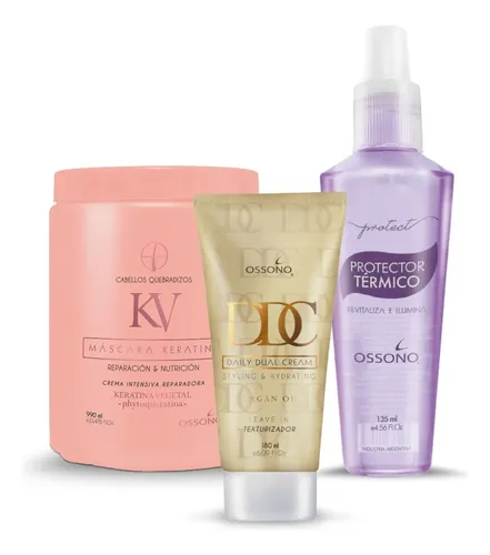 Mascara Keratina Protector Termi Crema Peinar Kitx3 Ossono