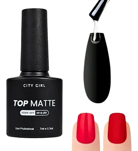 Top Coat Matte Citygirl Profesional 7ml Esculpidas Manicuria Color Transparente