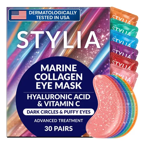 Parches Para Ojos Stylia Colágeno Marino 30 Pares