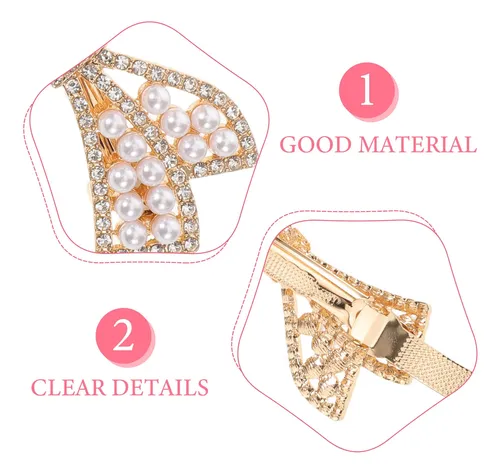 2 Pinzas Para El Pelo Con Diamantes De Imitación: Broches Br