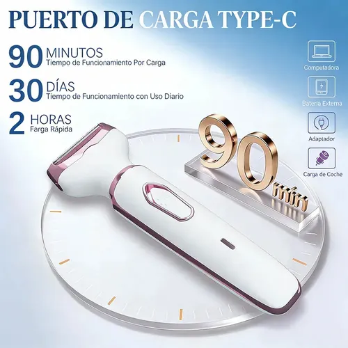 A, Depiladora Eléctrica Waikil 4 En 1 For Mujer, Con