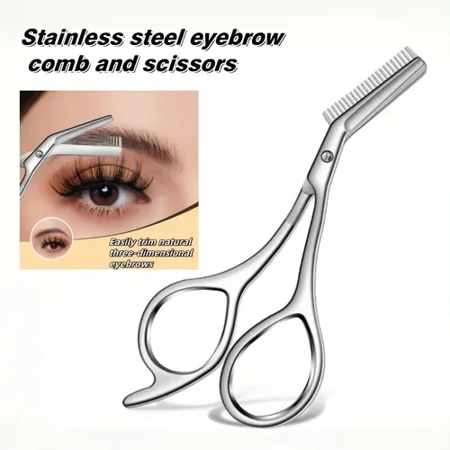 Tijera Para Cejas Con Peine Acero Inoxidable 1pcs Silvery