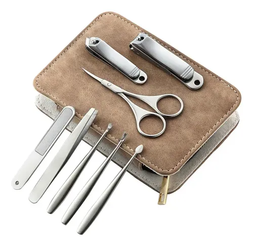 Herramientas Para Cortar Uñas Estuche De Pu De Viaje Kit B