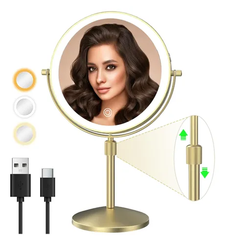Espejo De Maquillaje Miroamz De 8 Luces Con Aumento De 1x/10