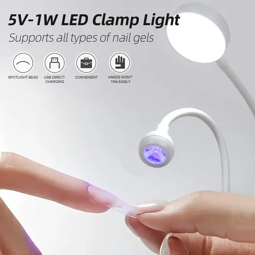 Lámpara Led Con Clip Y Luz Uv Flexible Para Manicura