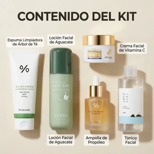 Kit Skincare Coreano Rutina Completa Jabón Serum Hidratante