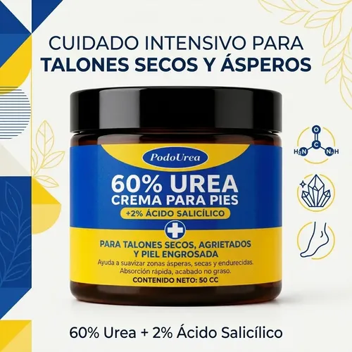 Podourea Crema Para Pies 60% Urea Ideal Pie Diabetico 50cc