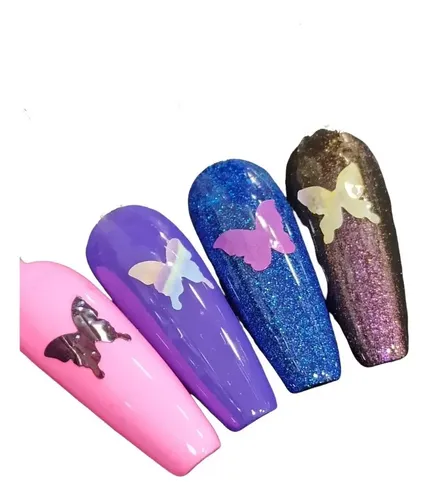 80 Mariposas Sticker Decoración Uñas Decals Tatoo Fcnails