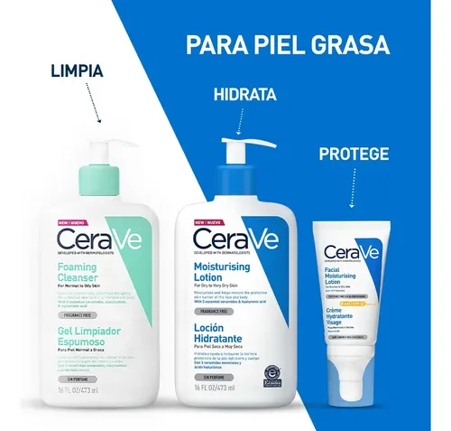 Cerave Gel Limpiador Espumoso Piel Mixta X473ml Momento de aplicación Día/Noche Tipo de piel Normal a grasa