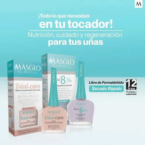 Base Masglo Clinical Total Care Base Recuperadora De Uñas Color Total Care Rosado