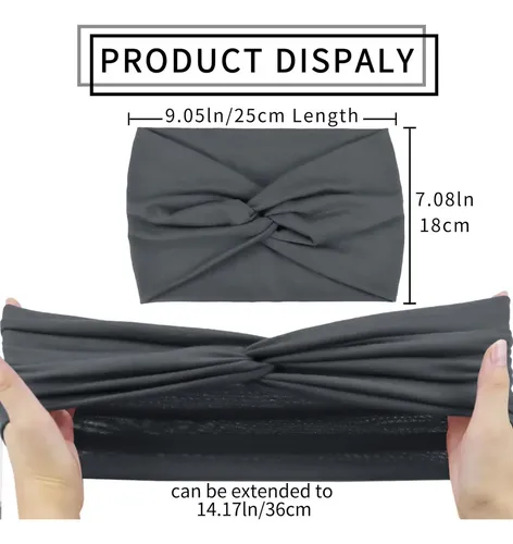 Diadema Mujer Tela 4 Pcs Cinta Pelo Elástico Ancho