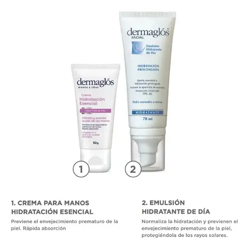 Dermaglós Combo Facial Y Manos Hidratación Profunda Esencial