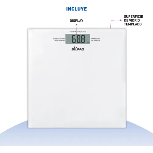 Balanza Digital Personal Ultra Slim Silfab Bd-p201 White