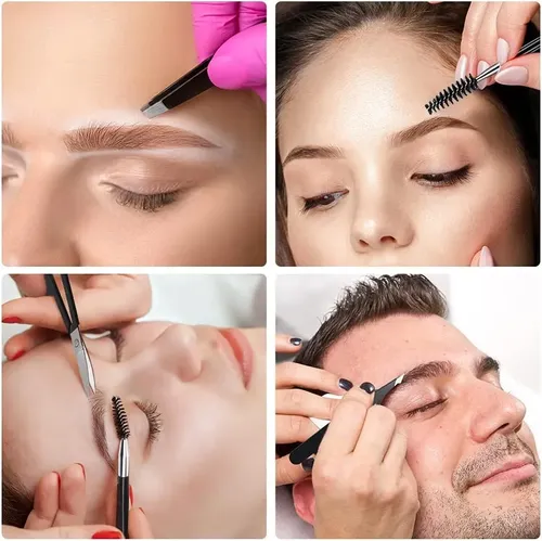 Pinzas Para Cejas De Acero Inoxidable, 6 Pcs