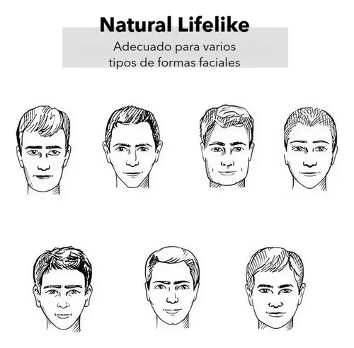 Peluca Corta Para Hombre Natural Negra Resistente
