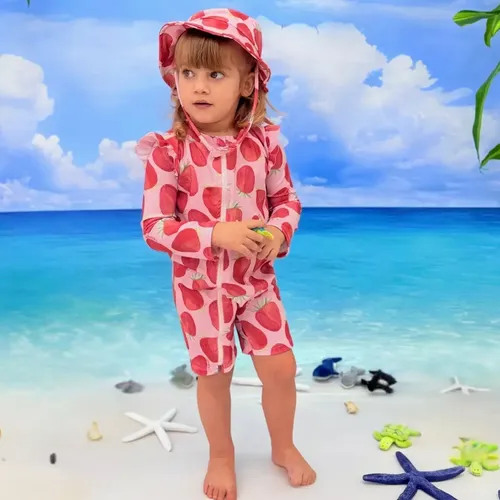 Traje Baño Bebe Nena Nene + Gorro Malla Protección Solar