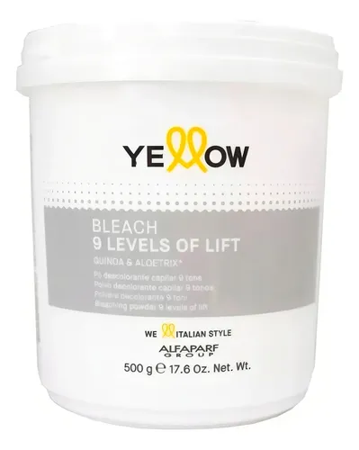 Polvo Decolorante Blanco Yellow By Alfaparf aclara Hasta 9 Tonos