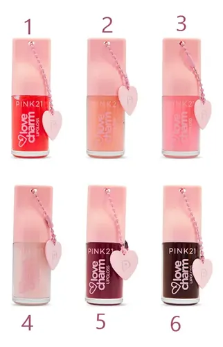 Lipgloss Labial Color Brillo C/ Llavero Love Charm Pink21