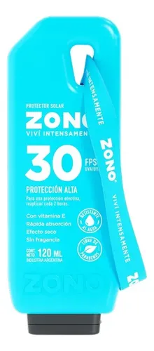 Zono Protector Solar 30fps Vit. E Proteccion Alta 120ml