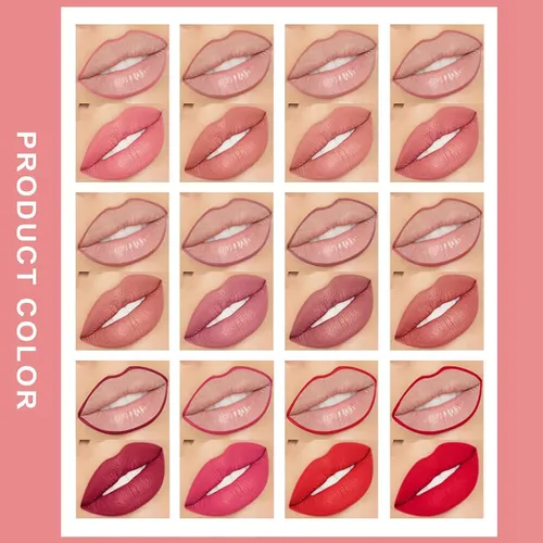 Combo Delineadores Labios 12 Colores Denestup