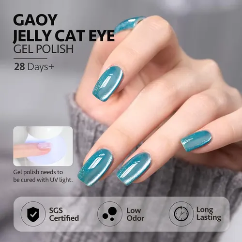Set Esmalte Gel Ojo De Gato Holográfico Con Imán