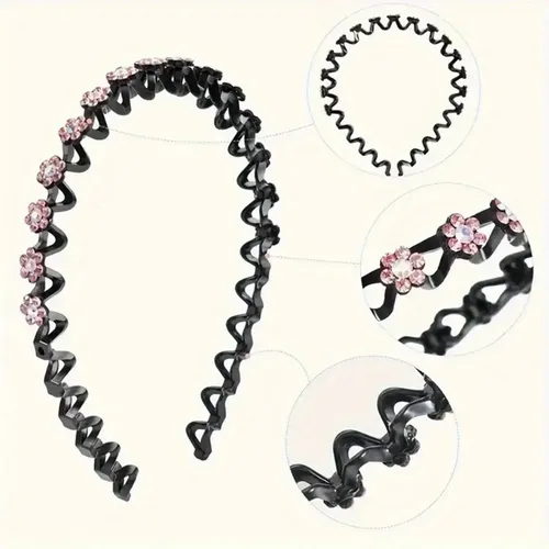 Vincha Peineta Con Strass Y Cuentas X4 Mujer 4 Pieces/pack