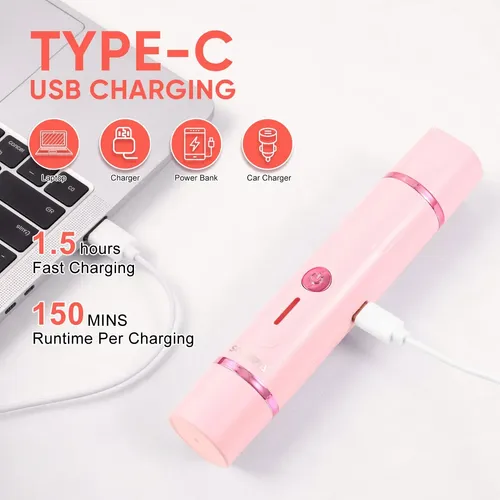 Depiladora Eléctrica Recargable 2 En 1 Para Mujer Rosa