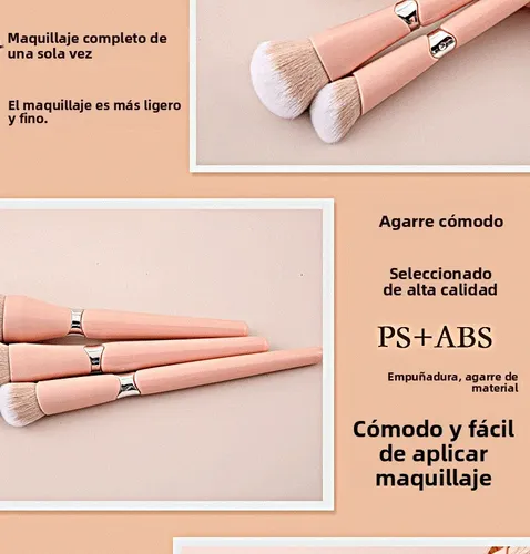 Set 3 Pinceles Polvos Rubor Contorno Cerdas Suaves Portátil
