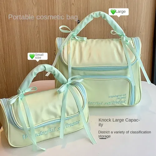 Pz Neceser De Maquillaje Impermeable Con Lazo Para Mujer