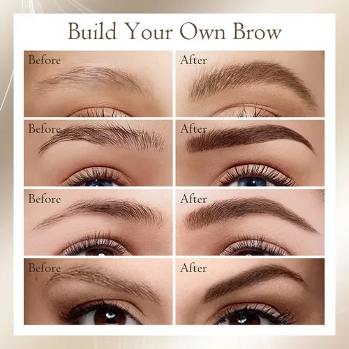 Lápiz De Cejas 2 En 1 Marrón Impermeable Con Gel Y Cepillo
