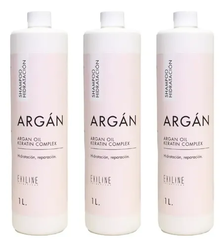 Exiline Argan Shampoo Hidratación Y Reparación 1000ml X3