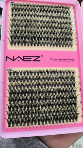 Kit Extensiones De Pestañas Naez Cluster Mix Bond & Seal 30d+40d+50d+60d D Largos Mix